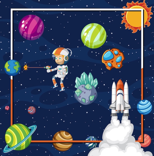 Шаблон космического элемента на космическом фоне