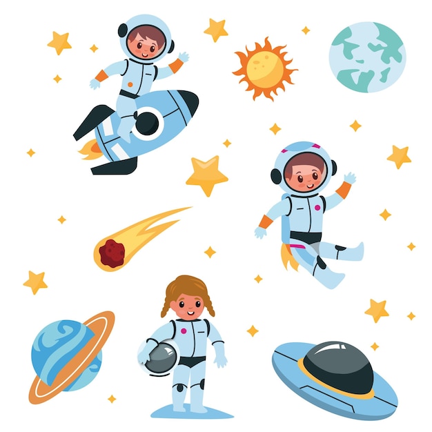 Space Elements Astronaut Planets