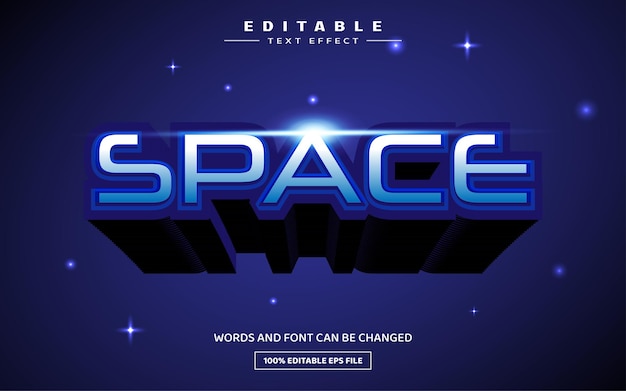 Space esport game 3D editable text effect template