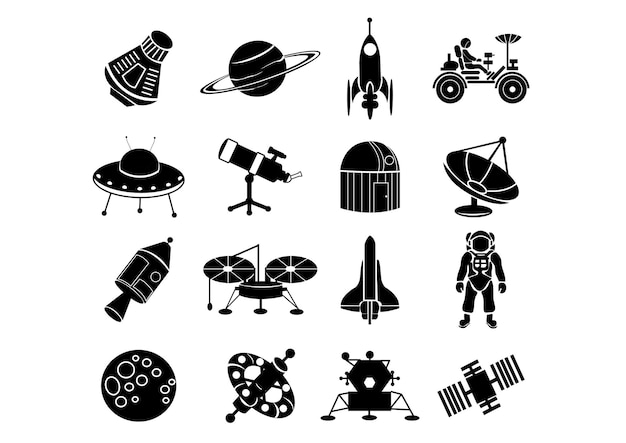 Space exploration icons