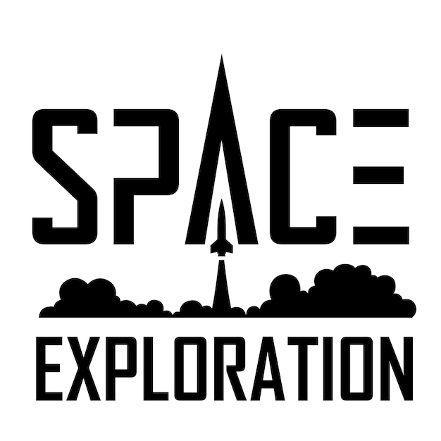 Space Exploration-logo met futuristische tekst