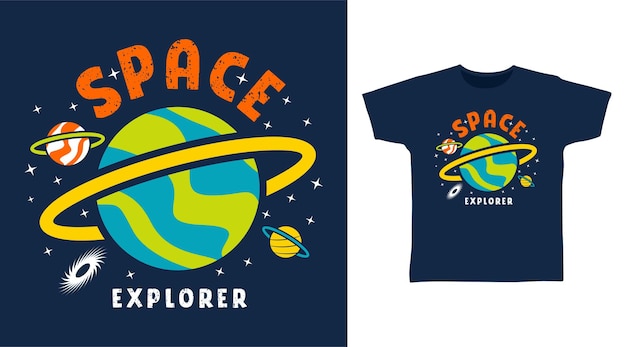 Tシャツデザインのスペースエクスプローラー