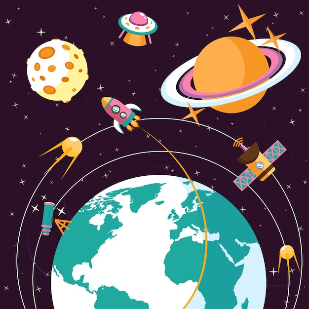 Vector space flat illustration