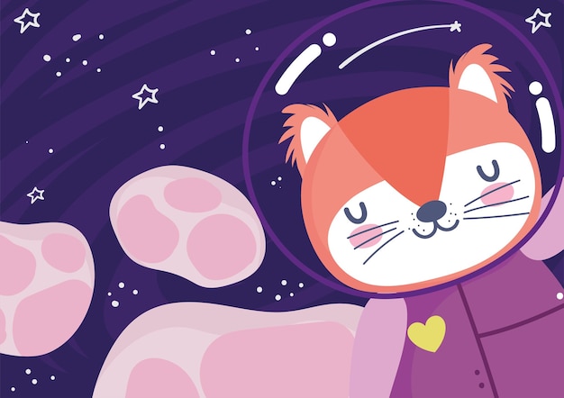 Space fox astronauta e rocce