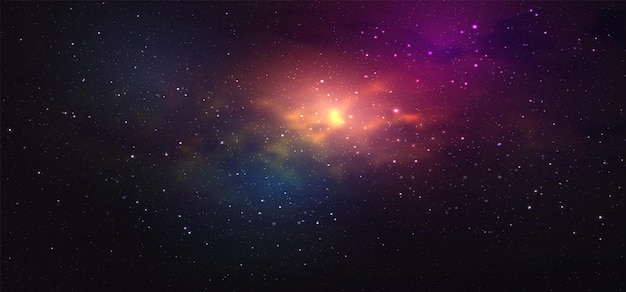 Space galaxy background Realistic vector cosmos illustration