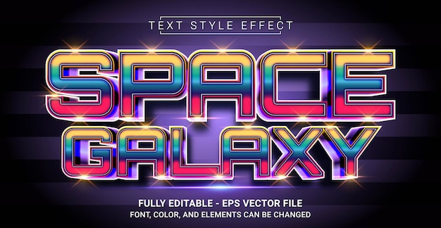 Vector space galaxy text style effect editable graphic text template