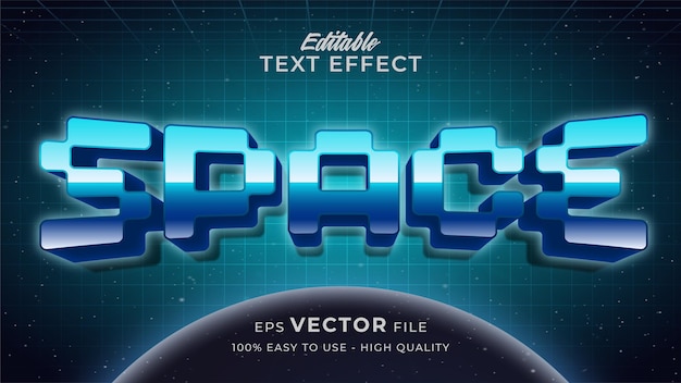 space game text effect editable retro futuristic text style