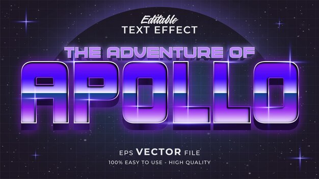 Space game text effect editable retro futuristic text style