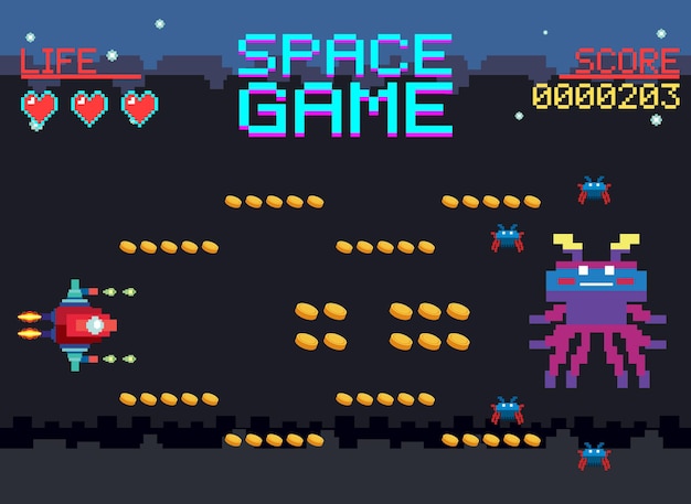 Space game user interface template