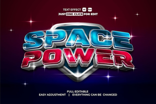 Space game vector text effect editable