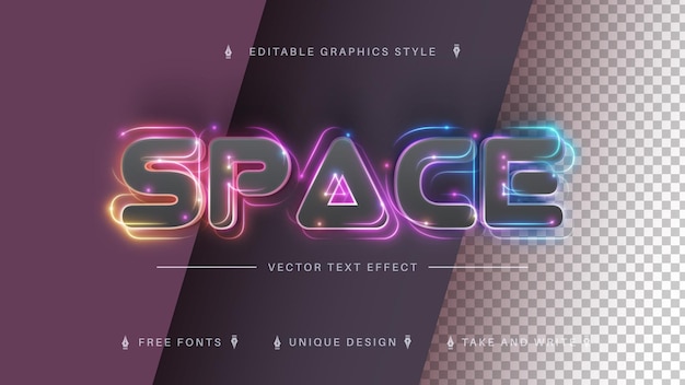 Space glow edit text effect editable font style