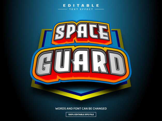 Шаблон редактируемого текстового эффекта Space Guard 3D