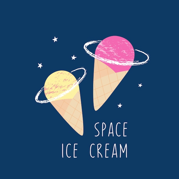 Космическое мороженое. сладости в космосе иллюстрации