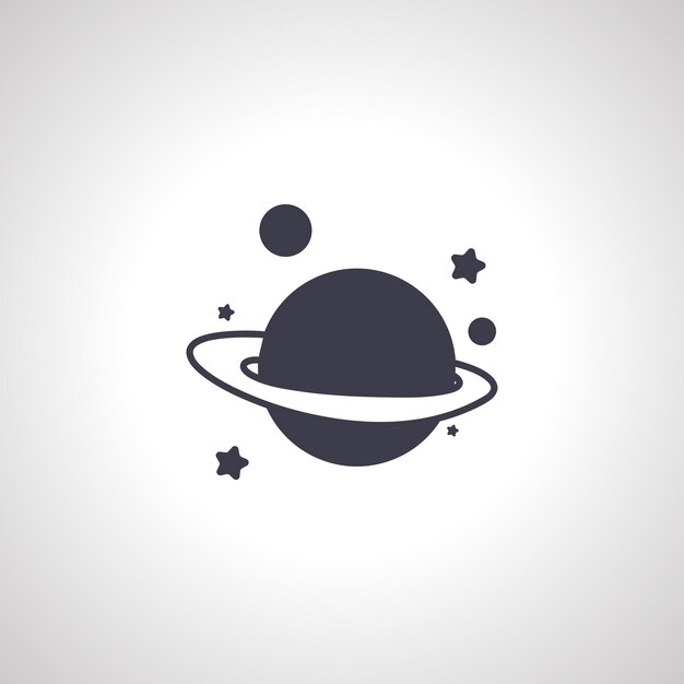 space icon saturn isolated icon