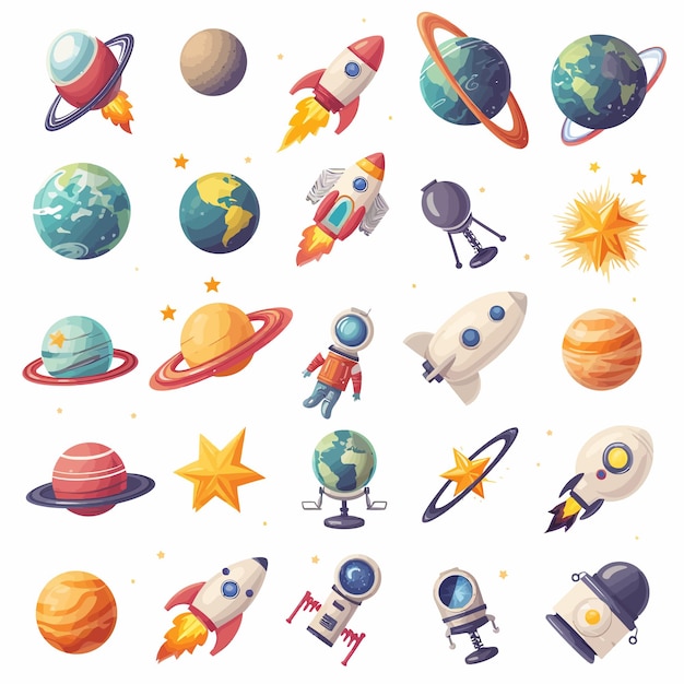 Vector space_icon_set_vector_illustration