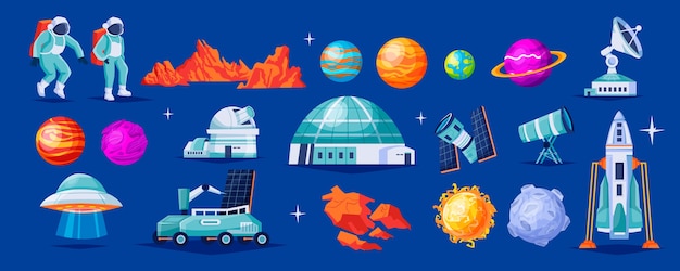 Space icons in gradient style