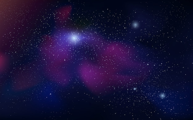 Illustrazione dello spazio con stelle e nebulosa incandescente