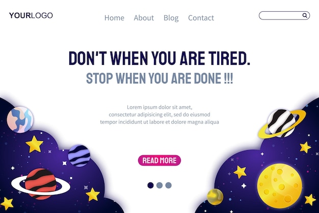 space landing page template