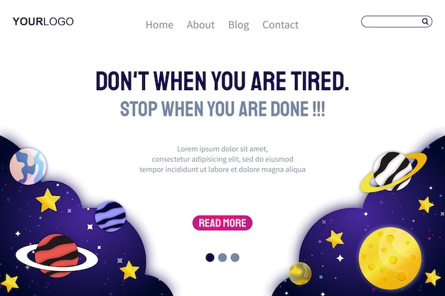 Space landing page template