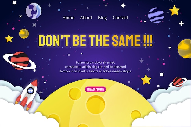 space landing page template