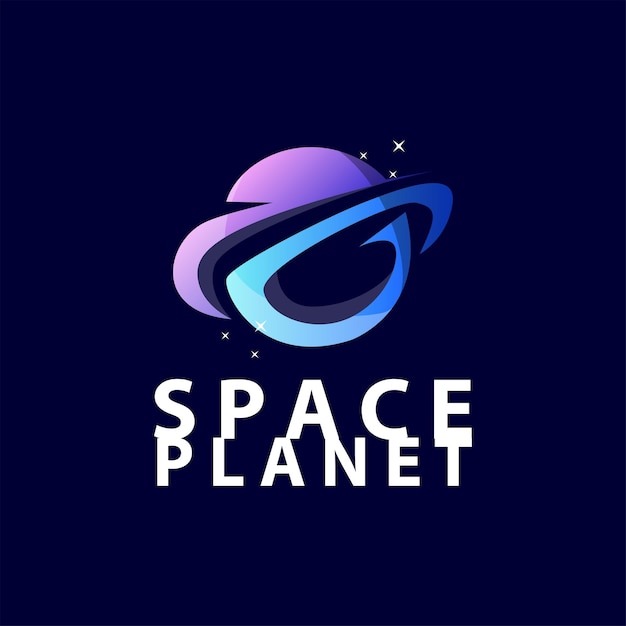 Vector space logo modern design planet template illustration simple circle inspiration model