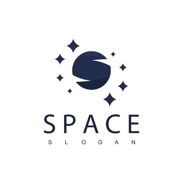 Space Logo Using Star And Planet Icon