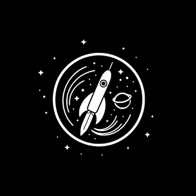 Space Minimalist en Flat Logo Vector illustratie