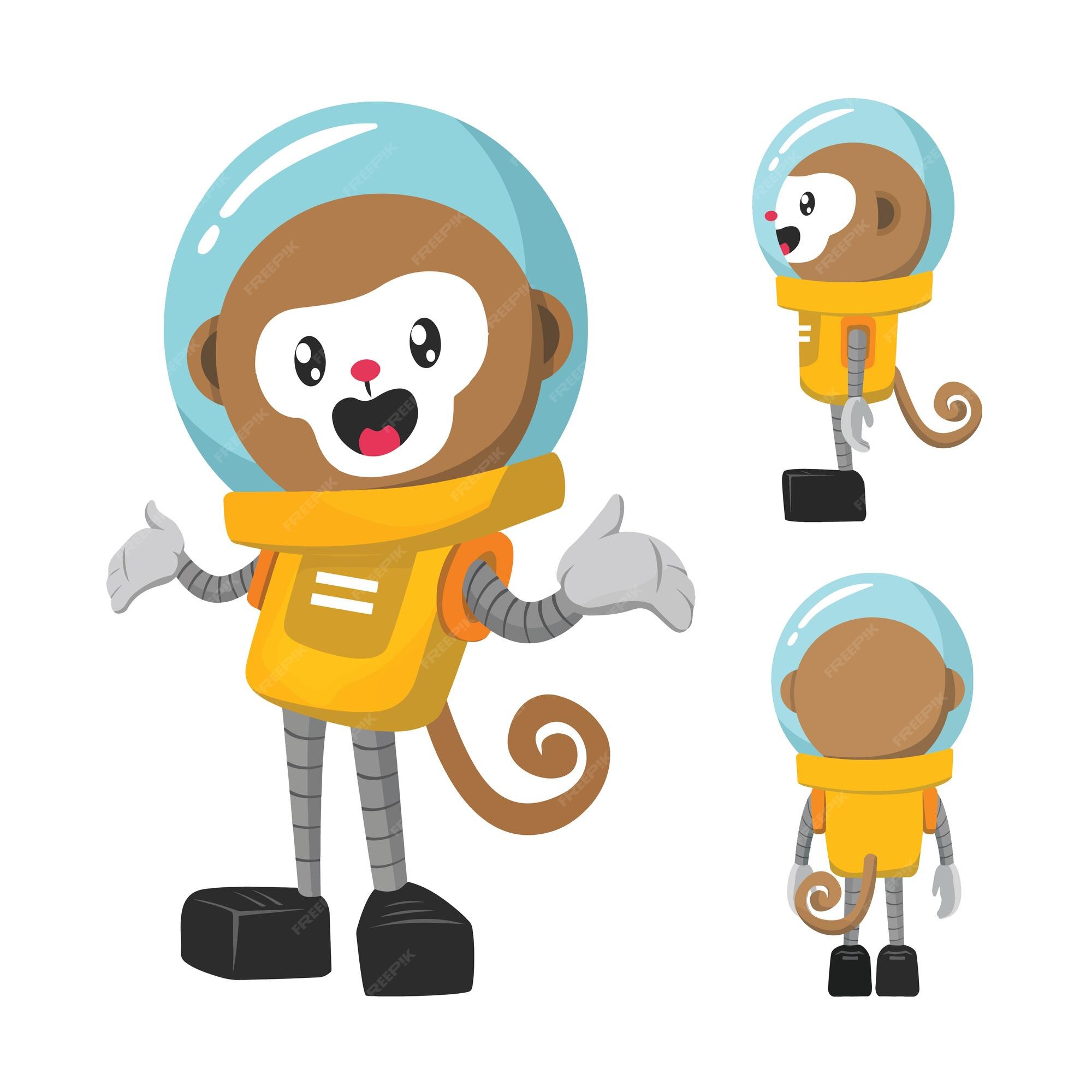 Premium Vector | Space monkey cartoon illustration