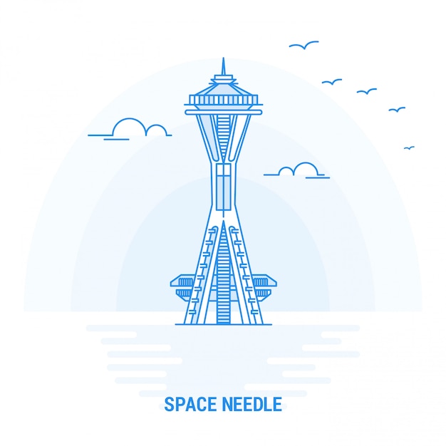 Space needle blue landmark