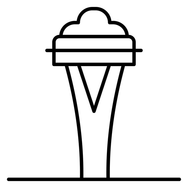 Space Needle Vector Illustration Style