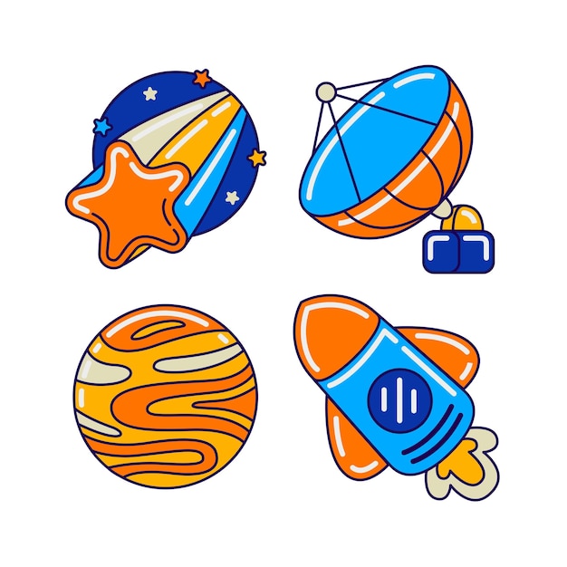 space objects in vector illustration