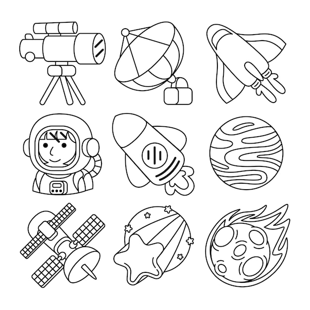 space objects in vector illustration