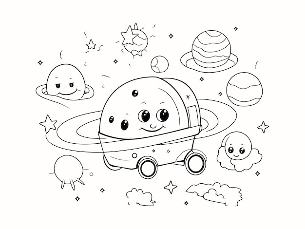 space planets coloring pages