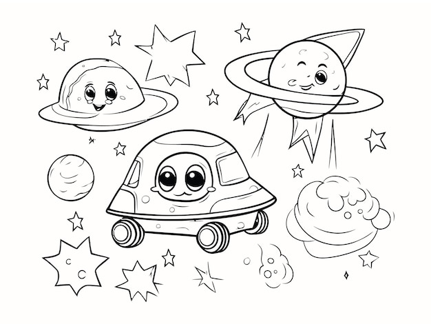 space planets coloring pages