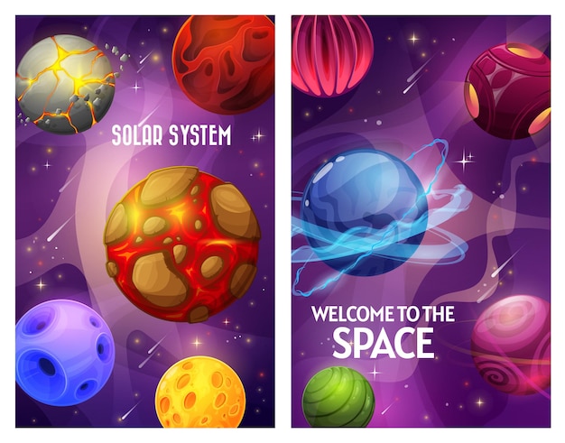 Space and planets, fantasy galaxy and universe