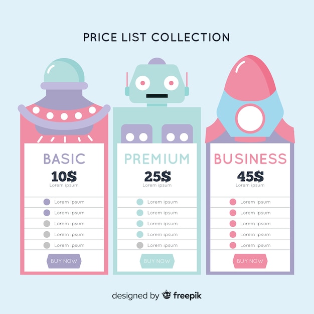 Space price list pack