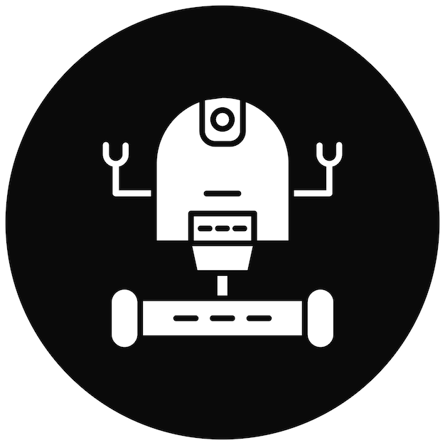 Векторное изображение символа космического робота может быть использовано для космических технологий