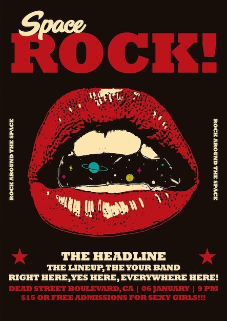 Space Rock Gig Poster Flyer Template