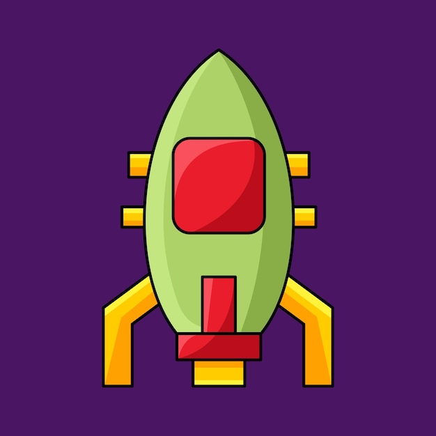 Space rocket cartoon kobject illustration