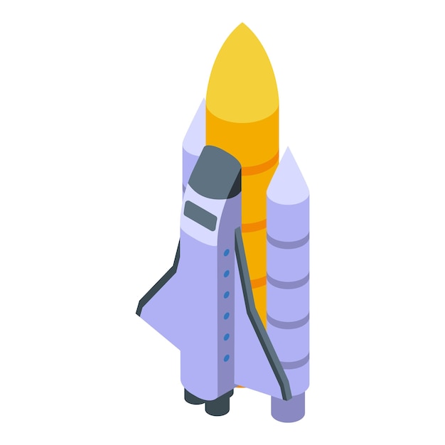 Vector space rocket icon isometric vector discovery research