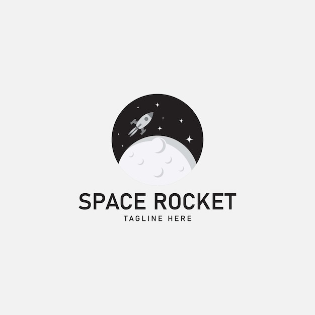 Space rocket icon vector logo