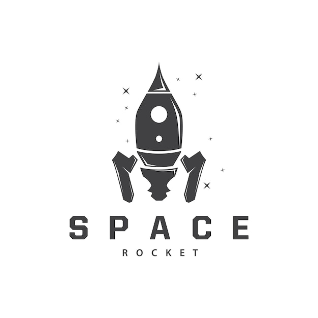 Vector space rocket logo design space vehicle technology vector simple templet modern illustration