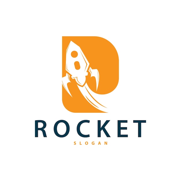 Space Rocket Logo Design Space Vehicle Technology Vector Simple Templet Modern Illustration