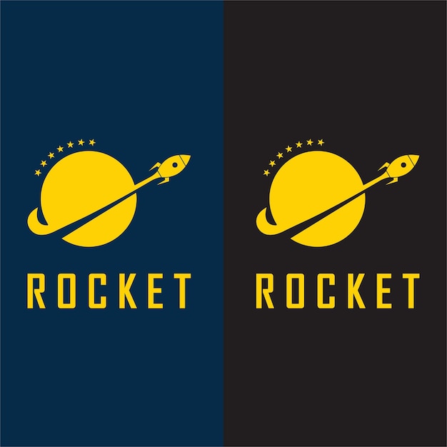 Space rocket logo and vector with slogan template