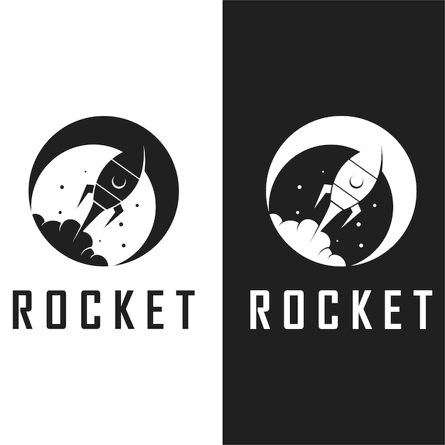 Space rocket logo and vector with slogan template