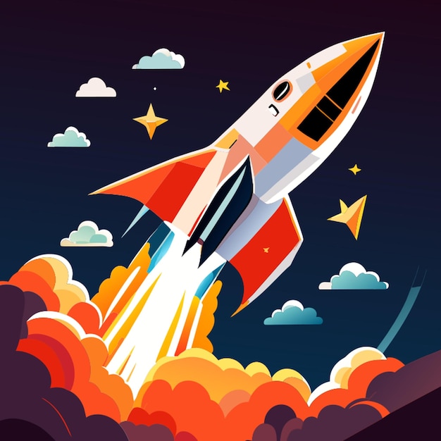 space rocket vector illustration