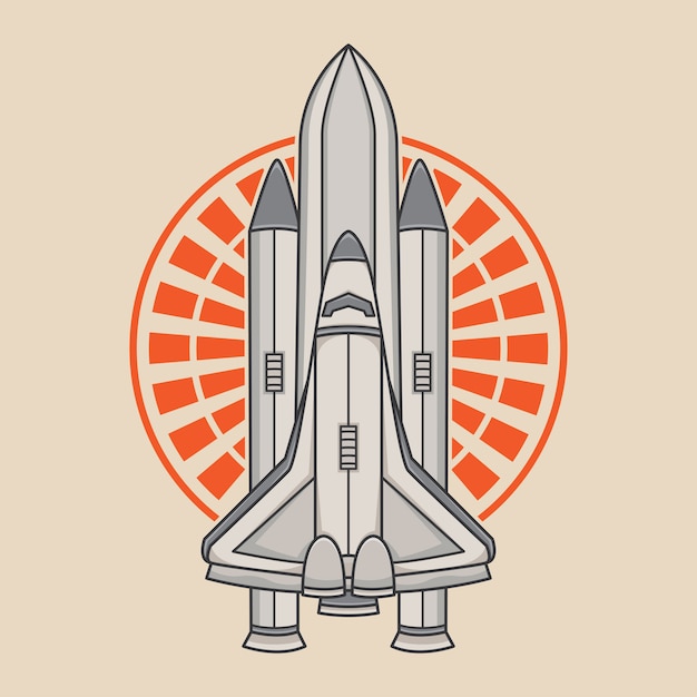 Design del logo vettoriale razzo spaziale