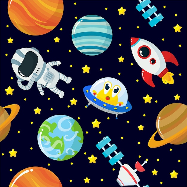 Space seamless pattern