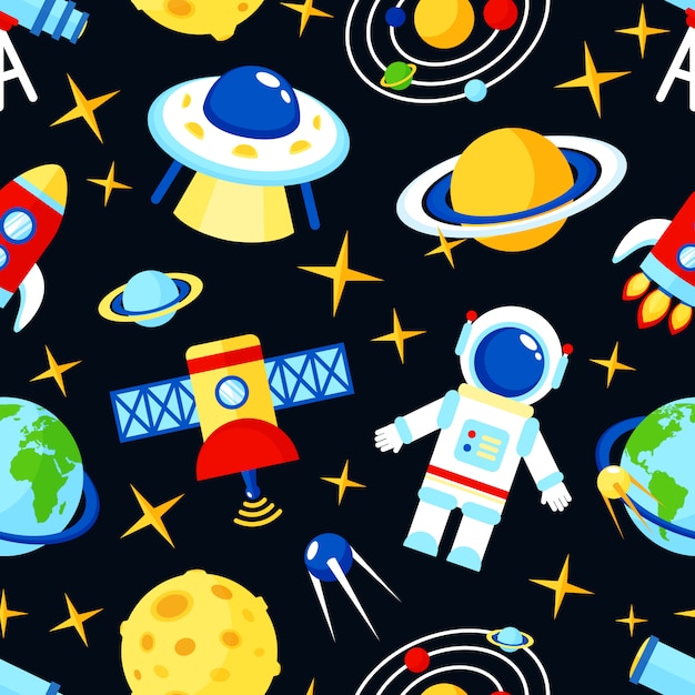 Space seamless pattern