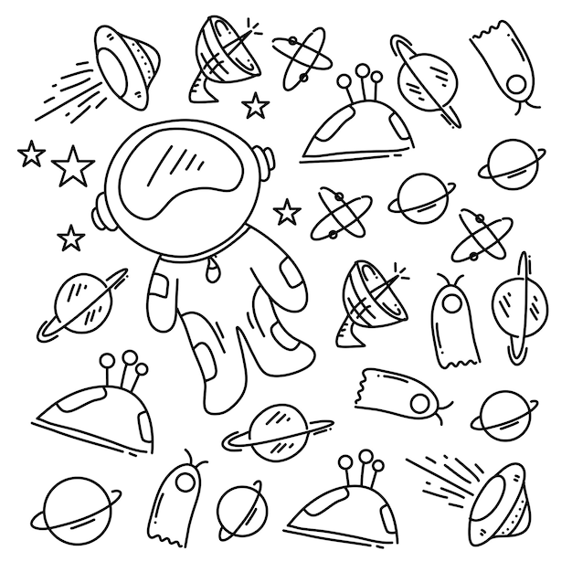 Space set with line style bundle set vector